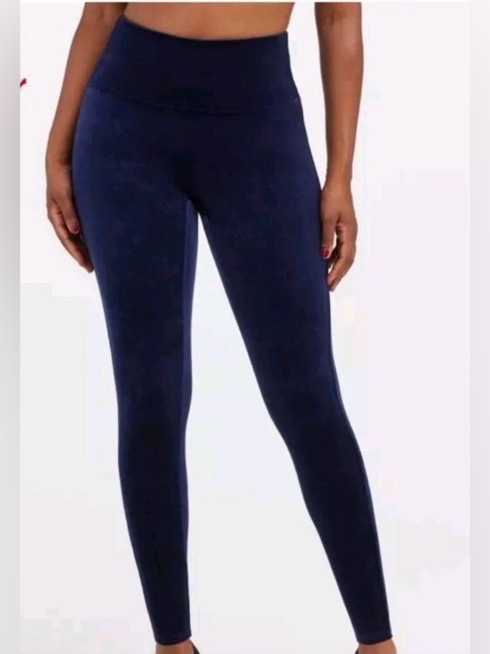 Spanx Navy Blue Velvet Leggings size large